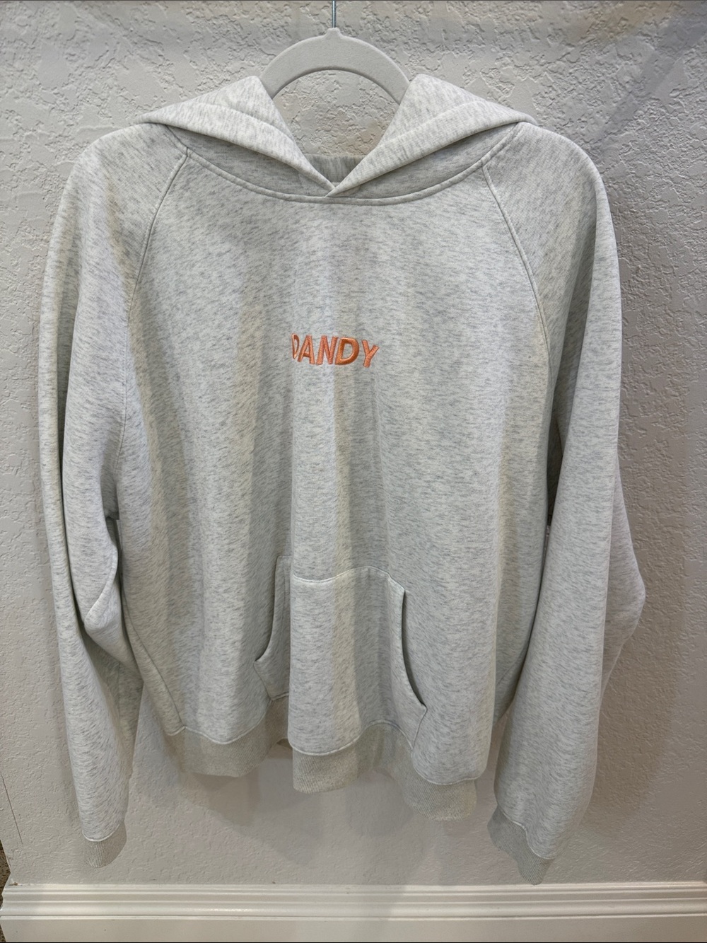 "Let's Watch the Sunset" Lux Hoodie in Heather Gray, Size Large
